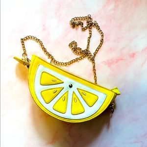 Lemon shaped crossbody purse